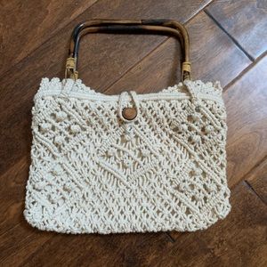 Vintage 1970s Macrame Boho MCI Handbag